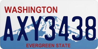 WA license plate AXY3438