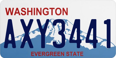 WA license plate AXY3441