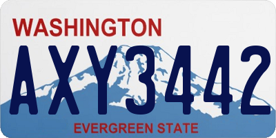 WA license plate AXY3442