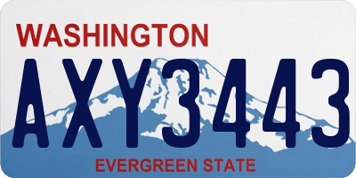WA license plate AXY3443