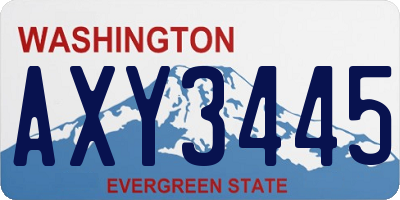 WA license plate AXY3445