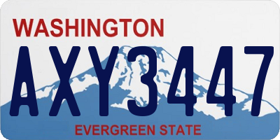 WA license plate AXY3447