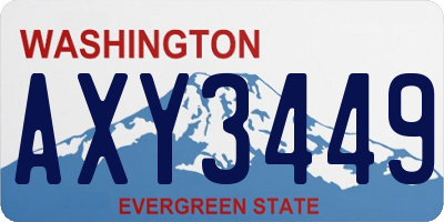 WA license plate AXY3449