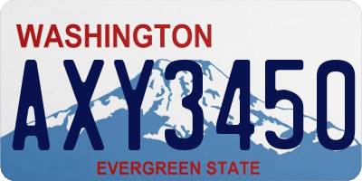 WA license plate AXY3450