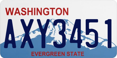 WA license plate AXY3451