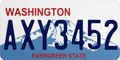 WA license plate AXY3452