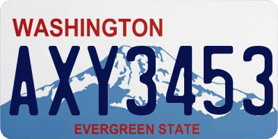 WA license plate AXY3453