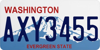 WA license plate AXY3455