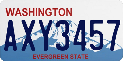 WA license plate AXY3457