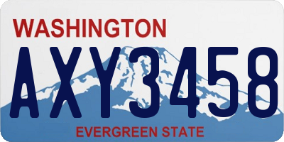 WA license plate AXY3458