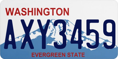 WA license plate AXY3459
