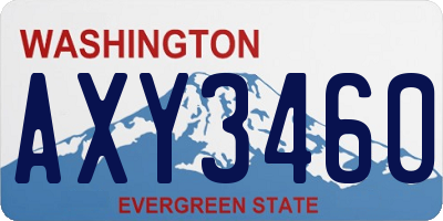 WA license plate AXY3460