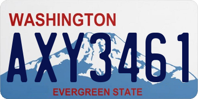 WA license plate AXY3461