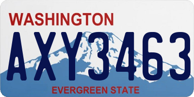 WA license plate AXY3463