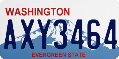WA license plate AXY3464