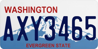 WA license plate AXY3465