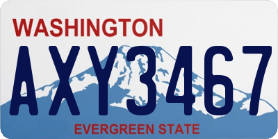 WA license plate AXY3467