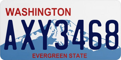 WA license plate AXY3468