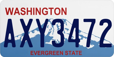 WA license plate AXY3472