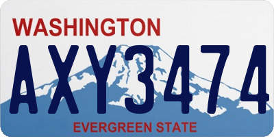 WA license plate AXY3474