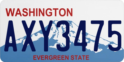 WA license plate AXY3475