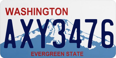 WA license plate AXY3476