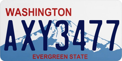 WA license plate AXY3477