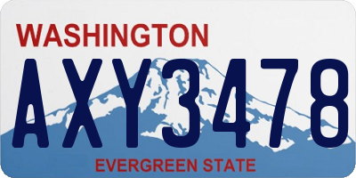 WA license plate AXY3478