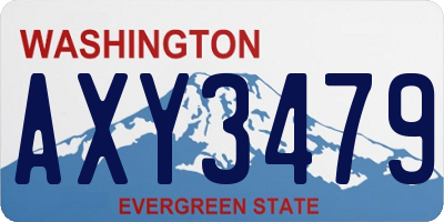 WA license plate AXY3479