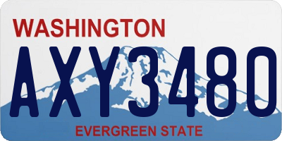WA license plate AXY3480