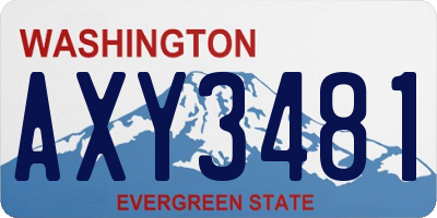 WA license plate AXY3481