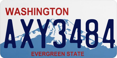 WA license plate AXY3484