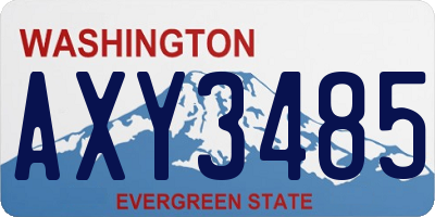 WA license plate AXY3485