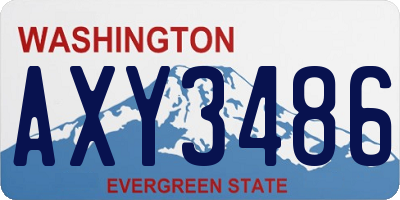 WA license plate AXY3486