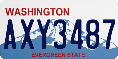 WA license plate AXY3487