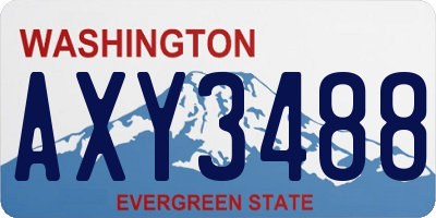 WA license plate AXY3488