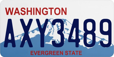 WA license plate AXY3489