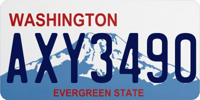 WA license plate AXY3490