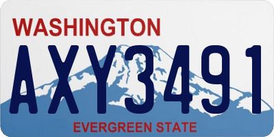 WA license plate AXY3491