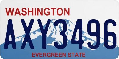 WA license plate AXY3496
