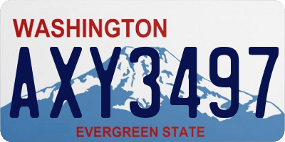 WA license plate AXY3497