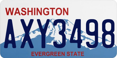 WA license plate AXY3498