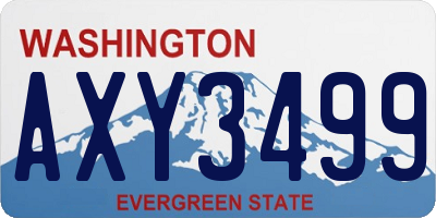 WA license plate AXY3499