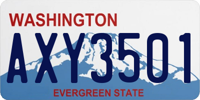 WA license plate AXY3501