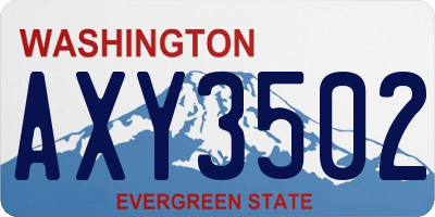 WA license plate AXY3502