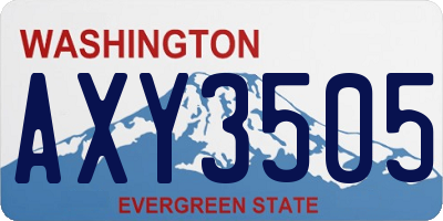WA license plate AXY3505