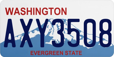WA license plate AXY3508