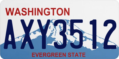 WA license plate AXY3512