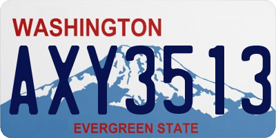WA license plate AXY3513