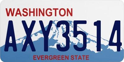 WA license plate AXY3514